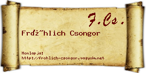 Fröhlich Csongor névjegykártya